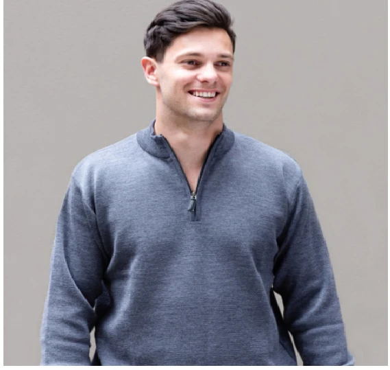 Aklanda 307 Men's Merino Half Zip Sweater 1 Aklanda 307 Men's Merino Half Zip Sweater