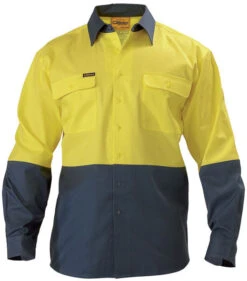 Bisley BS6267 2 Tone Hi Vis Drill Shirt - Long Sleeve -Bisley Shop BS6267 2
