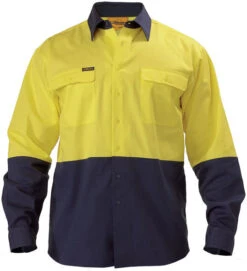 Bisley BS6267 2 Tone Hi Vis Drill Shirt - Long Sleeve