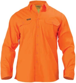 Bisley BS6894 Cool Lightweight Gusset Cuff Hi Vis Drill Shirt - Long Sleeve