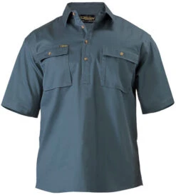 Bisley BSC1433 Closed Front Cotton Drill Shirt - Short Sleeve -Bisley Shop BSC1433 2