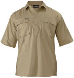Bisley BSC1433 Closed Front Cotton Drill Shirt - Short Sleeve