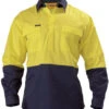 Bisley BSC6267 2 Tone Closed Front Hi Vis Drill Shirt - Long Sleeve
