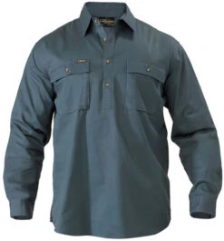 Bisley BSC6433 Closed Front Cotton Drill Shirt - Long Sleeve -Bisley Shop BSC6433 2