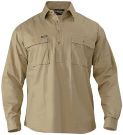 Bisley BSC6433 Closed Front Cotton Drill Shirt - Long Sleeve