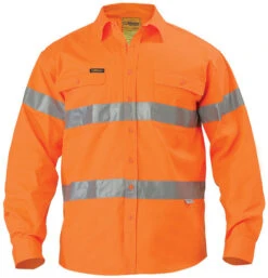 Bisley BT6482 Hi Vis Drill Long Sleeve Shirt 3m Reflective Tape