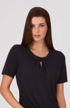 City Collection 2295 Keyhole S/S Knit Top