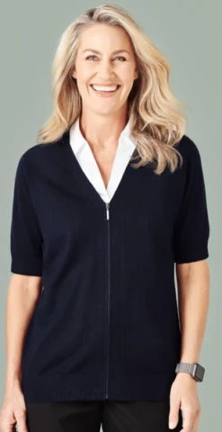 Biz Collection CK962LC S/S Zip Front Knit Cardigan -Bisley Shop CK962LC 8