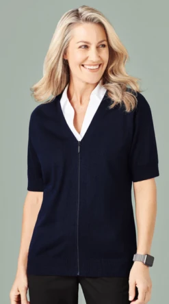 Biz Collection CK962LC S/S Zip Front Knit Cardigan -Bisley Shop CK962LC 9