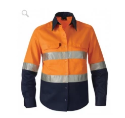 King Gee K44532 Womens Reflective Spliced Drill Shirt L/S