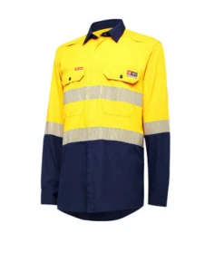 Hard Yakka Y04370 Shildtech Lenzing FR HiVis 2T Open Front LS Shirt