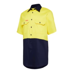 Hard Yakka Y04620 S/SL L/Weight 2 Tone Cotton Drill Shirt -Bisley Shop Y04620 2