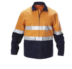 Hard Yakka Y06545 Hi- Vis 2Tone Cotton Work Jacket With 3M Tape