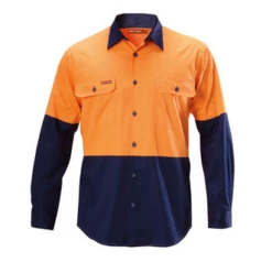 Hard Yakka Y07558 Koolgear Hi-Visibility Two Tone Cotton Twill Ventilated Shirt Long Sleeve -Bisley Shop Y07558 2
