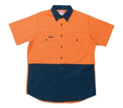 Hard Yakka Y07559 Koolgear Hi-Visibility Two Tone Cotton Twill Ventilated Shirt Short Sleeve