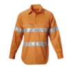 Hard Yakka Y07899 Hi-Vis Clsd Front Ctn Drill Shirt W/3M Tpe L/S