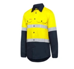 Hard Yakka Y07940 Basic Shirt 2T 145GSM Drill Vented With Tape LS -Bisley Shop Y07940 2