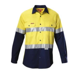 Hard Yakka Y07978 Koolgear Hi Vis 2T CTN Twill Shirt 3/3M TPE L/S