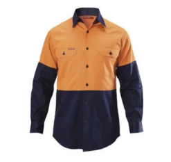 Hard Yakka Y07982 Hi- Vis 2Tone Cotton Drill Shirt Long Sleeve -Bisley Shop Y07982 2