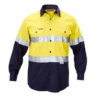 Hard Yakka Y07990 Mens Hi- Vis 2T Cotton Drill Shirt Taped LS