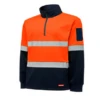 Hard Yakka Y19270 HY Hi-Vis 2T 1/4 Zip Brushed Fleece Jumper W/Tape