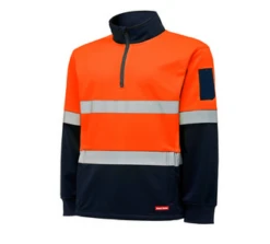 Hard Yakka Y19270 HY Hi-Vis 2T 1/4 Zip Brushed Fleece Jumper W/Tape